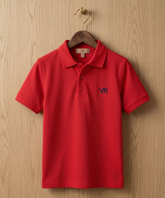 VORAN Red Short-Sleeve Polo Shirt