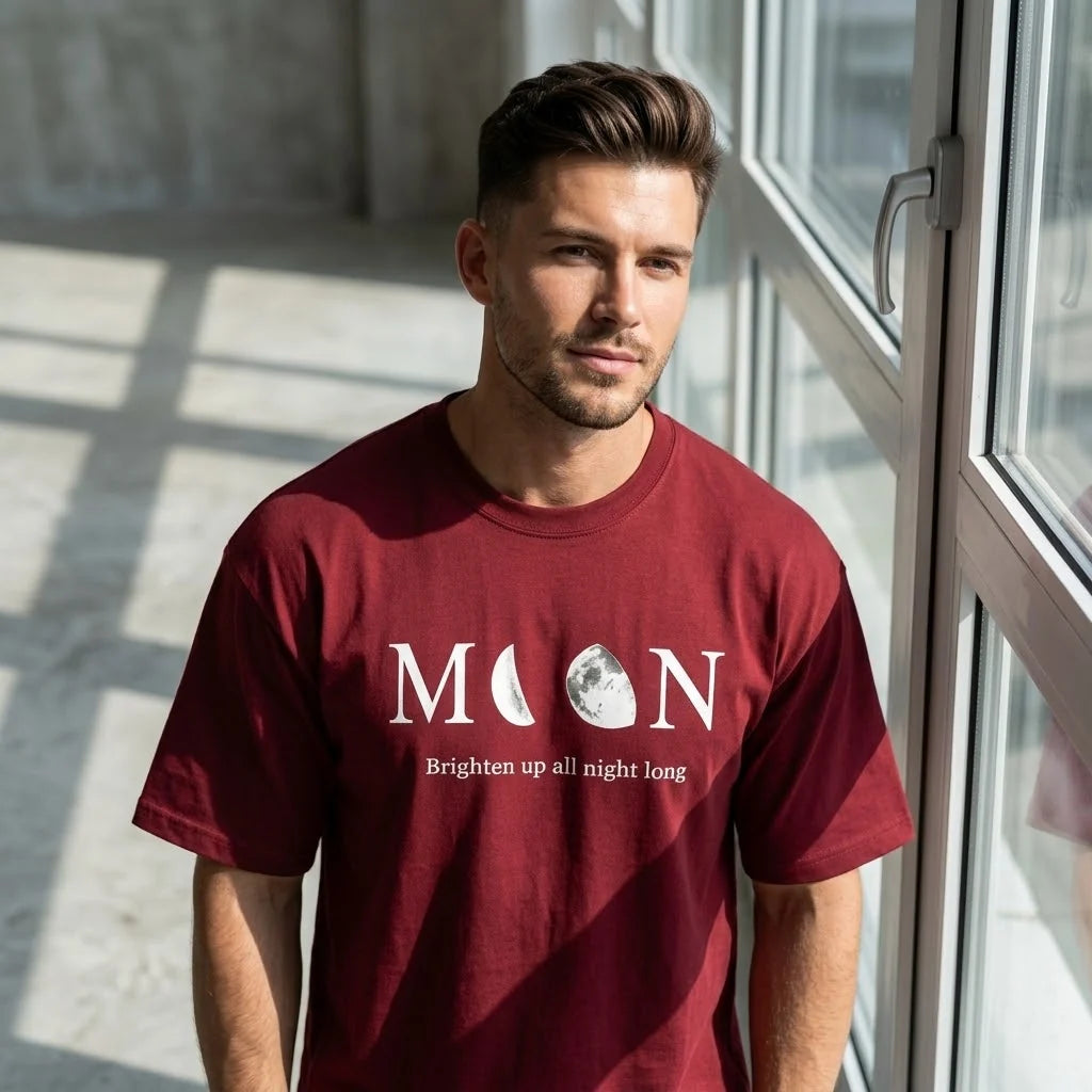 Men’s Oversized T-Shirt | Premium Cotton Relaxed Fit – Maroon