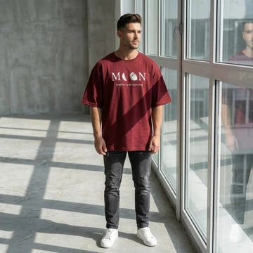 Men’s Oversized T-Shirt | Premium Cotton Relaxed Fit – Maroon