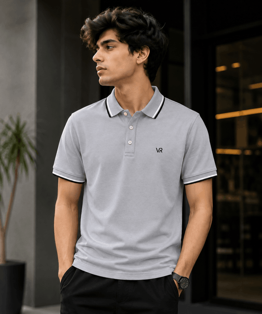 VORAN Men’s Premium Polo Shirt – Light Grey