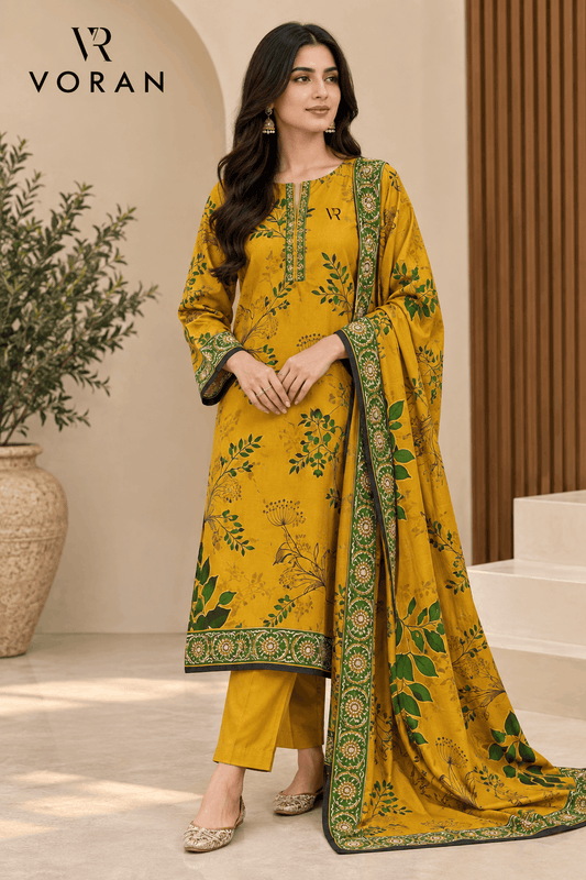 VORAN New Allover printed Linen 3-Piece Suit