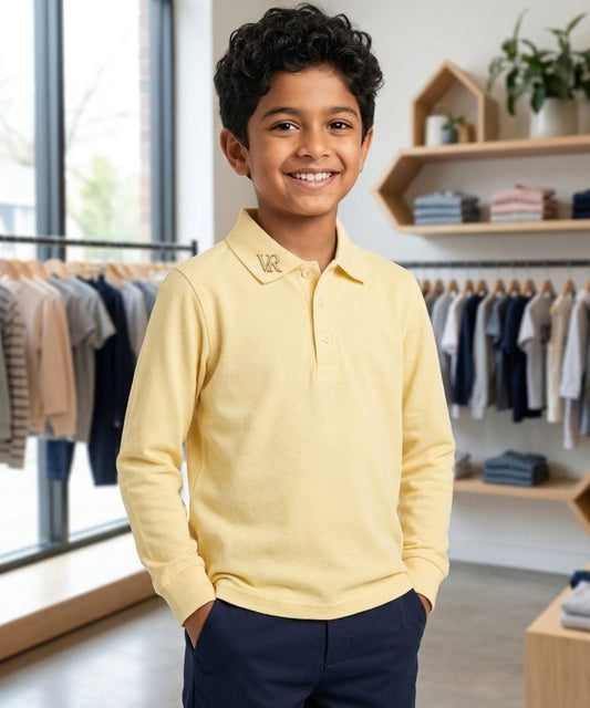 VORAN Yellow Long-Sleeve Polo