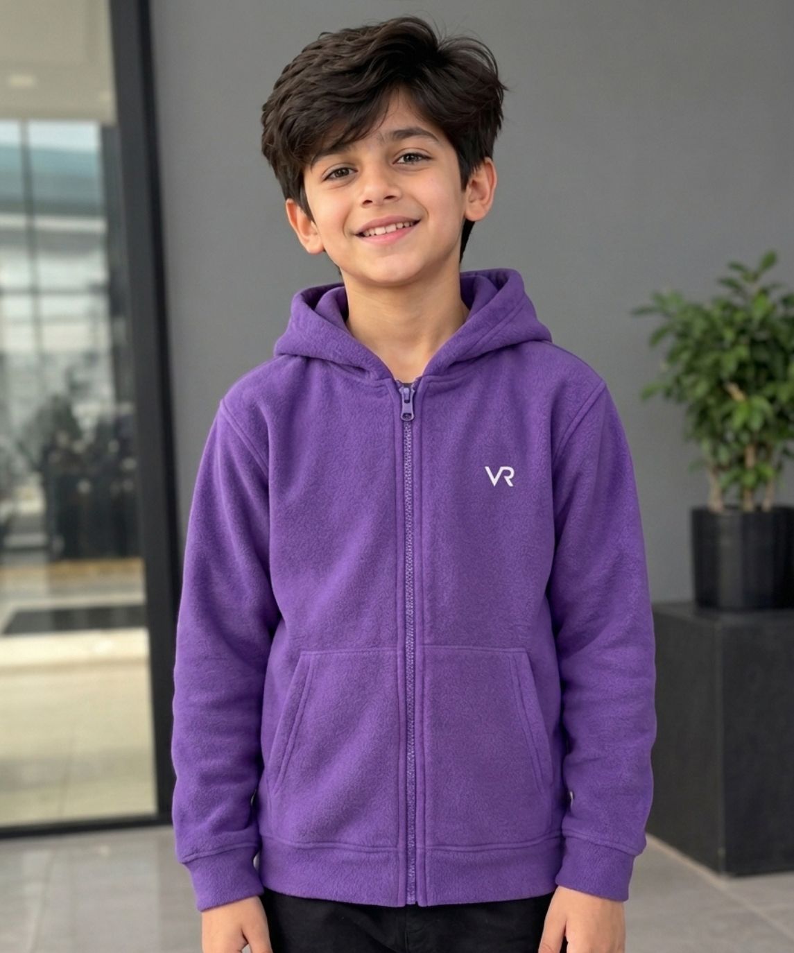Purple Fleece Full-Zip Hoodie