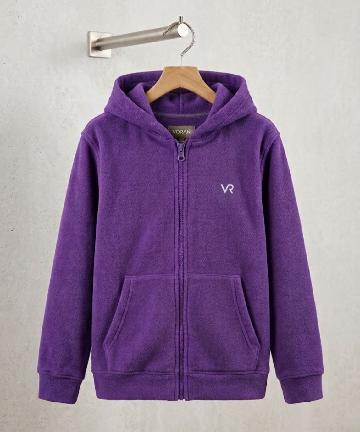 Purple Fleece Full-Zip Hoodie