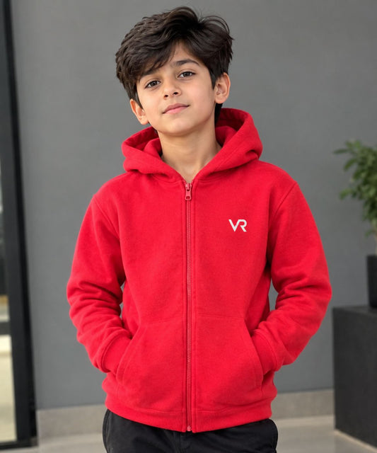 RED Fleece Full-Zip Hoodie