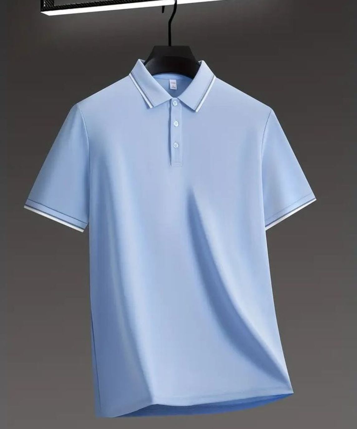 VORAN  Men's Sky Blue Tipped Polo Shirt
