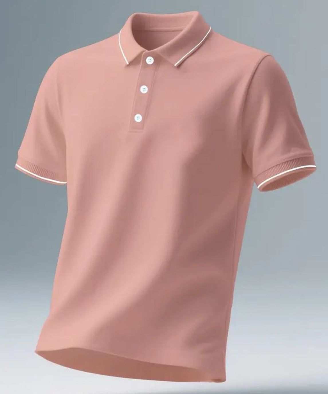 VORAN Dusty Rose Tipped Polo Shirt