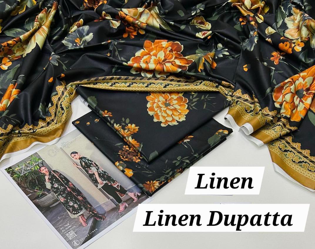 VORAN  Allover printed Linen 3-Piece Suit