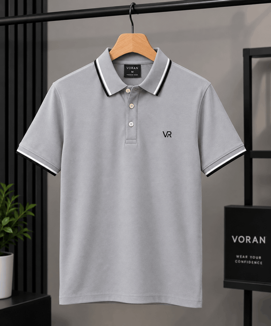 VORAN Men’s Premium Polo Shirt – Light Grey
